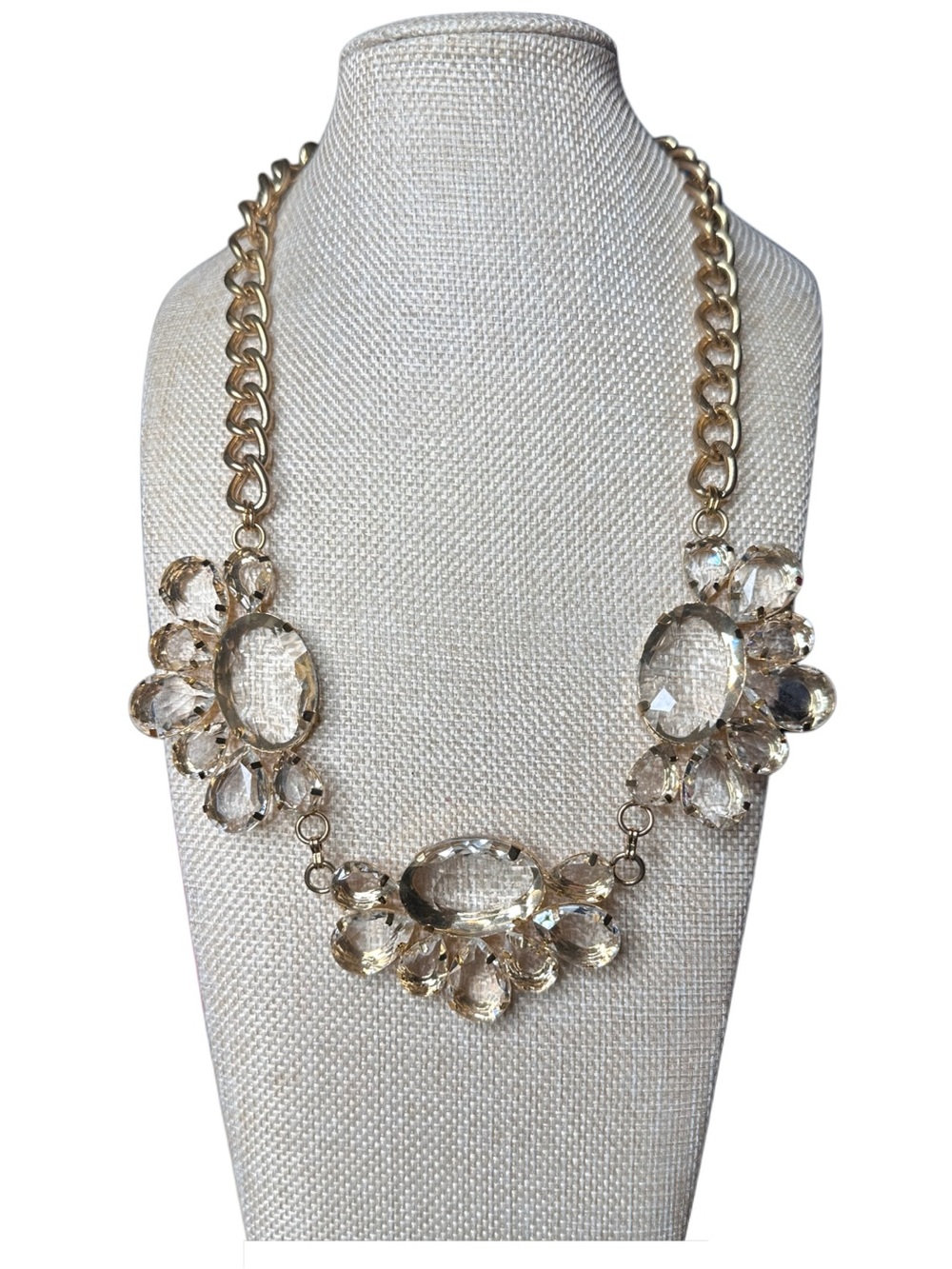 Gold-Tone Clear Crystal Statement Necklace - Women Jewelry
